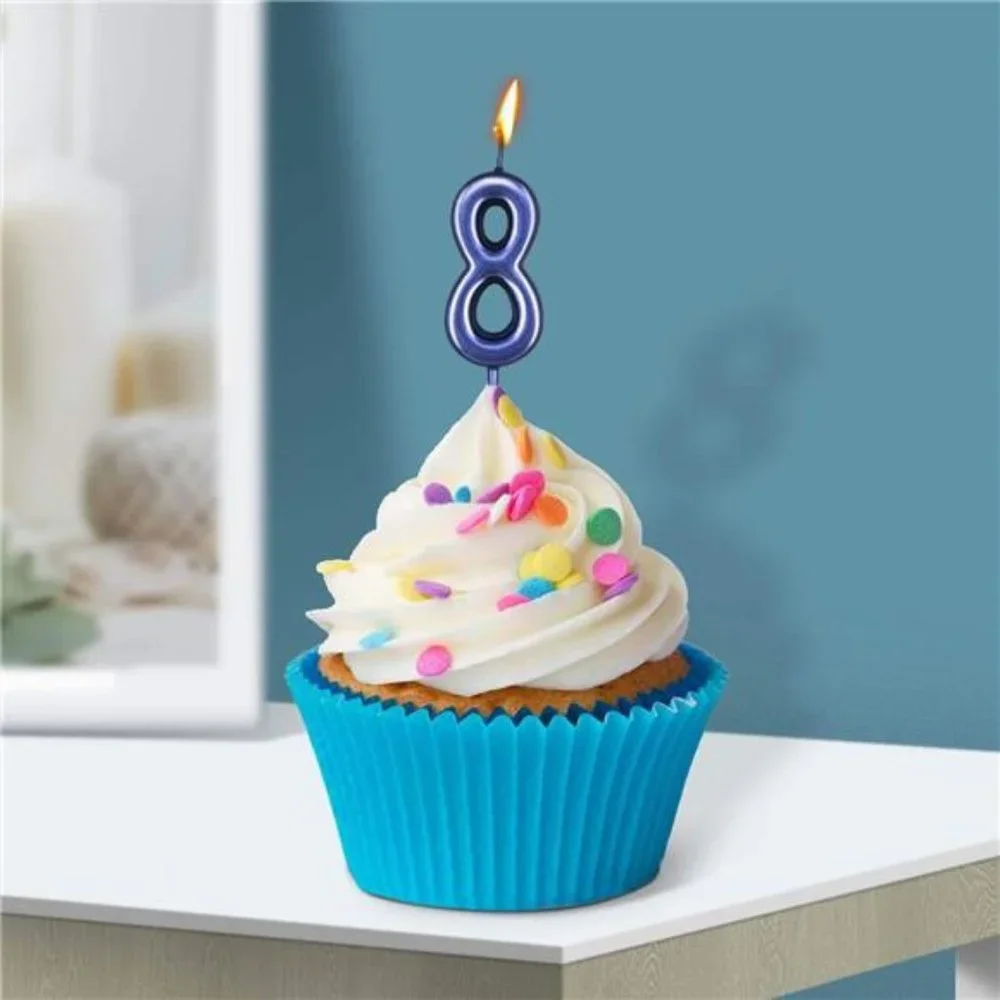 Blue Numeral Birthday Candles - Cake Numeric Candles Number 0 1 2 3 4 5 6 7 8 9
